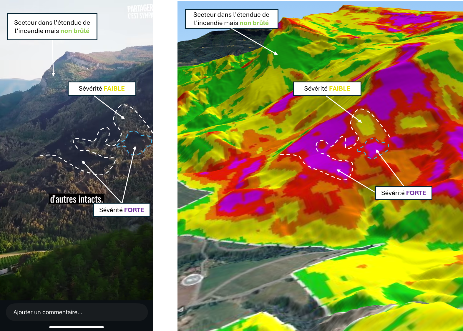 Les images satellites pour comprendre l’ampleur de l’incendie de Die 22 Image1
